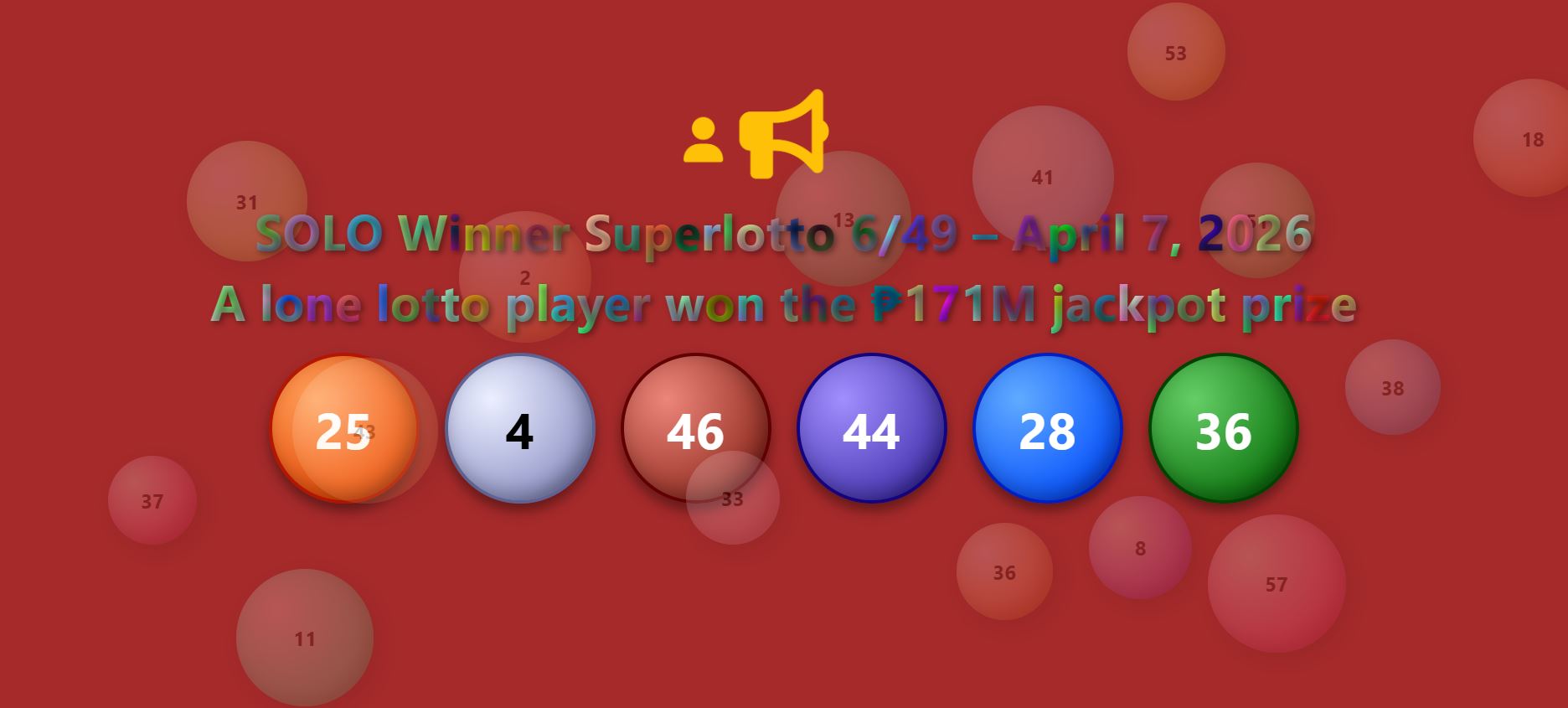 April 7, 2026 SOLO Winner Superlotto 6/49 from Nueva Ecija