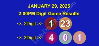 COMPLETE RECAP: January 29, 2025 Wednesday 2D/3D/4Digit, Megalotto 6/45 & Grandlotto 6/55 Winning Numbers