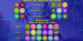 FULL RECAP: March 8, 2025 Lotto 6/42 and Grandlotto 6/55 and 2D, 3D, 6Digit PCSO Games