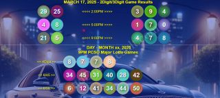 COMPLETE RECAP - March 17, 2025 PCSO 6/45 & 6/55 (2D,3D,4D) Results Lotto Updates