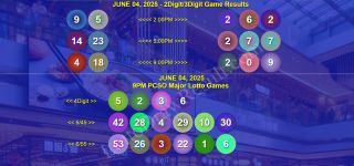 LOTTO RECAP: June 4, 2025 Wednesday 2D/3D/4Digit, Megalotto 6/45 & Grandlotto 6/55 Lotto Game Results